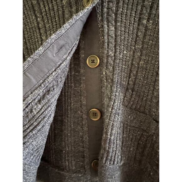 Lauren Ralph Lauren Marled Blue V-Neck Button Front Cardigan Sweater Size Large - Picture 5 of 8
